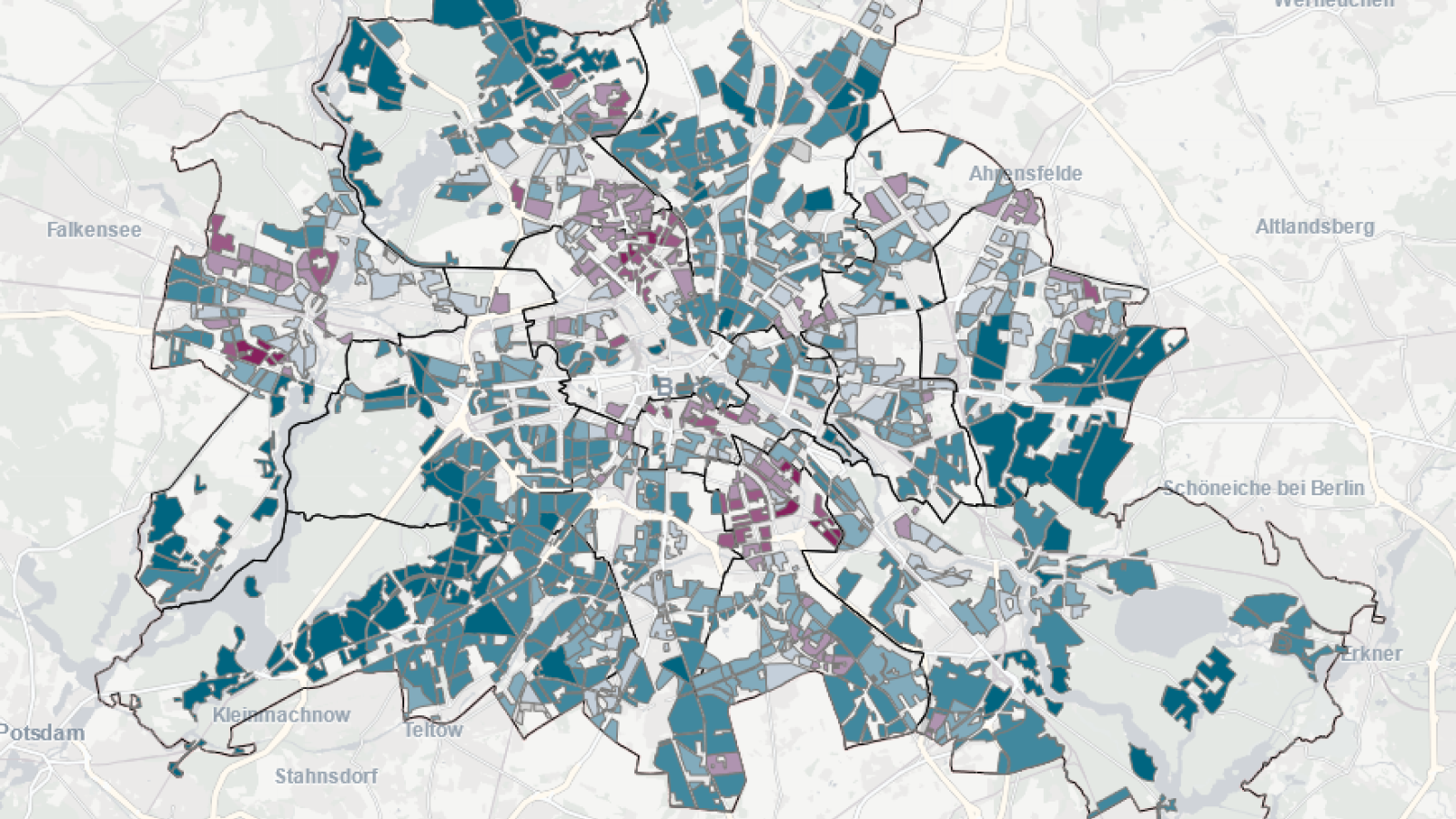 Berlinkarte der Planungsräume mit Ergebnissen des GSSA2026