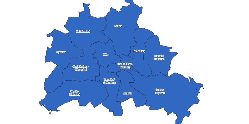 Berlinkarte mit Bezirken