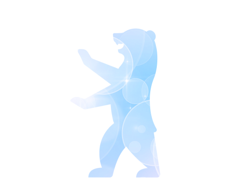 Berliner Bär blau, Hintergrund weiß