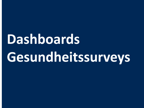 Logokachel mit Text "Dashboards Gesundheitssurveys"